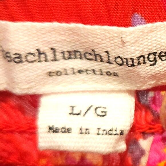 BeachLunchLounge Latoya Bell Sleeve Off Shoulder Red Floral Peasant Top Size L - Picture 5 of 7